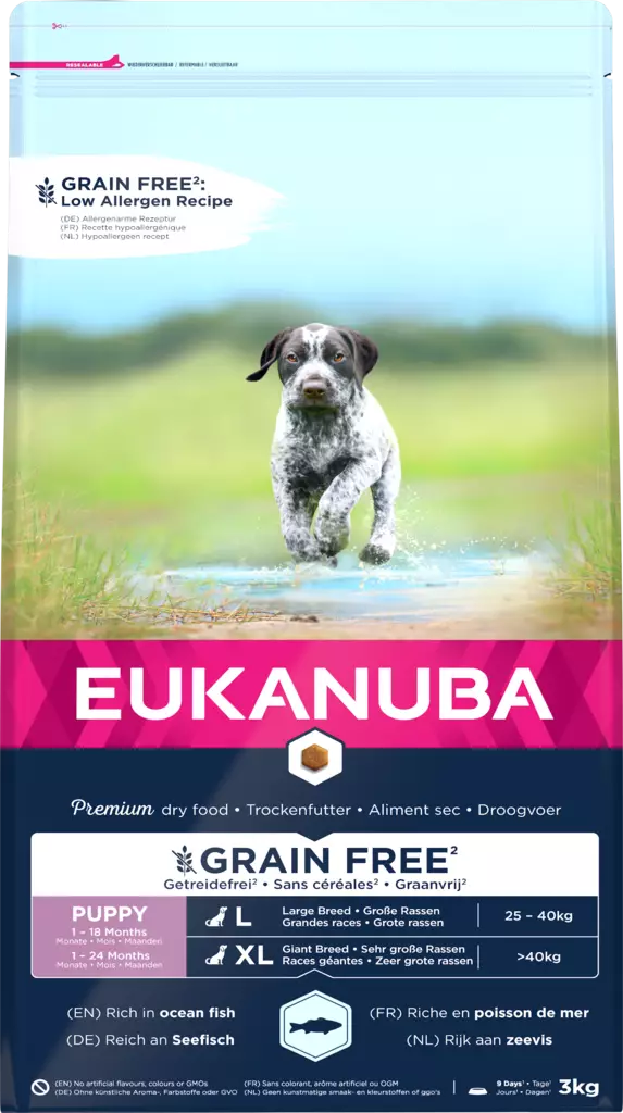 Puppy & Junior Large / XLarge Grain Free Ocean Fish Eukanuba - Kuivaruoat pennuille ja kasvatukseen - 027121 - 1