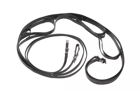 Ranskalaismalliset monilenkkiohjat 9,5m biothane musta Wahlsten - Ravurin ohjat - 054481 - 1