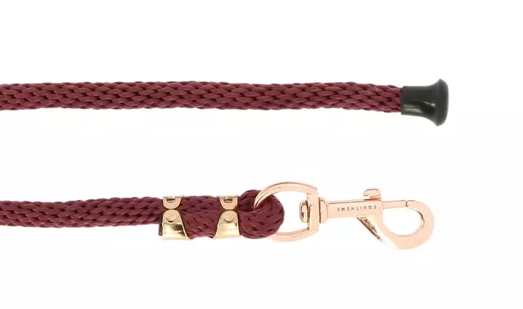 Riimunnaru nylon ruusukultainen lukko burgundi 2m Equitheme - Hevosen nylonriimunarut - 052041 - 1