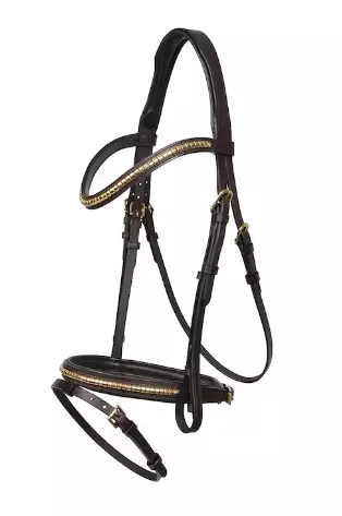 Suitset Clincher ruskea/messinki Hansbo Sport - Ratsuhevosen suitset ja turpahihnat - 047851 - 1