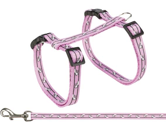 Kissan valjassetti Kissakuvioilla 24-45x1x120cm värimix Trixie - Kissan valjaat - 047501 - 1