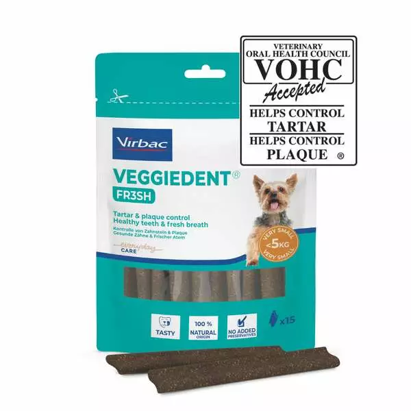 VeggieDent Fresh alle 5kg Virbac - Koirien funktionaaliset makupalat - 010451 - 2
