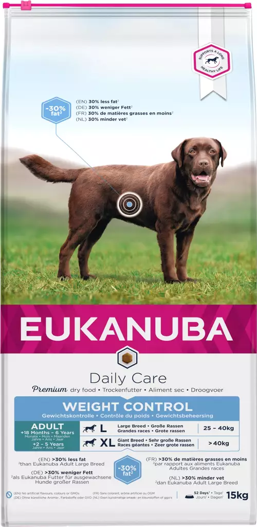 Weight Control L/XL 15kg Daily Care Eukanuba - Koiran kuivaruoat aikuisille koirille - 023771 - 2