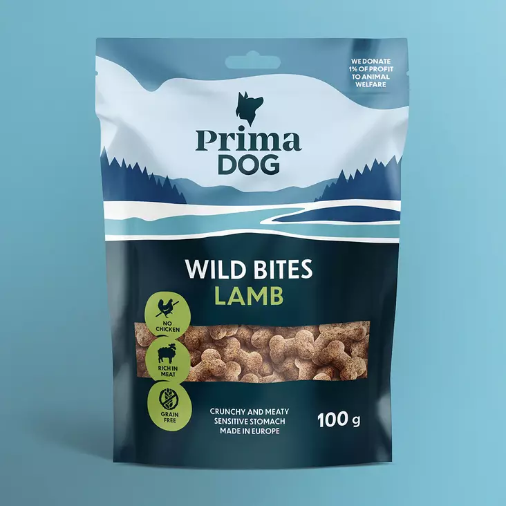 Wild Bites lammas ja tyrni, rapea 100g PrimaDog - Koiran herkut ja makupalat - 029871 - 2