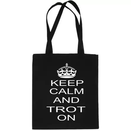 Kangaskassi Keep Calm and Trot On musta Print4U - Ratsastajan asusteet - 056662 - 1