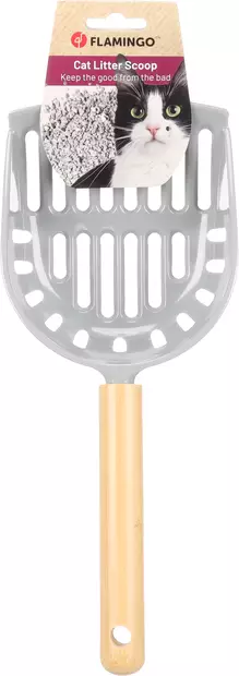 Hiekkalapio Mina melamiini bambuvarsi harmaa Flamingo - Hiekkalapiot, -pussit ja -keräilyastiat - 055492 - 2