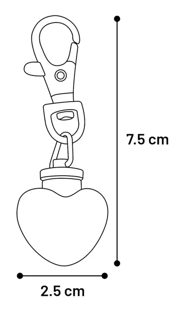 Huomiovalo Pamela sydän 7,5cm värimix Flamingo - Koiran heijastimet ja turvavalot - 059812 - 2