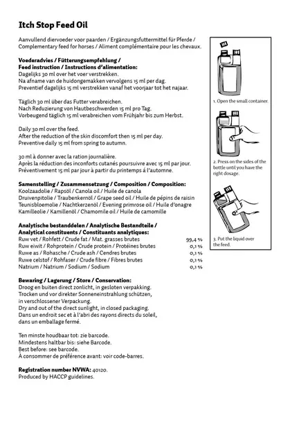 Itch Stop Feed Oil 1L kesäiholle Excellent - Hevosen ravintoöljyt - 024482 - 3