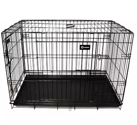 Metallihäkki 124x76x83cm musta Ozami - Koiran metallihäkit - 056302 - 1