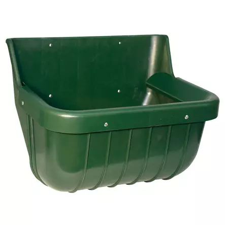 Ruokinta-astia irroitettavalla reunalla 15L 42x32x30cm vihreä VPlast - Hevosen ruokinta-astiat ja ämpärit - 055262 - 1