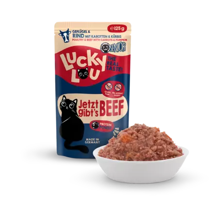 Senior Siipikarja Nauta Life Stage 125g Lucky Lou - Ikääntyvien kissojen säilykkeet - 049762 - 1