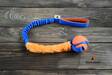 Palkkapallo Ultra Tug Amor 50cm joustokahvalla sini-oranssi Dog's Craft - Motivointipatukat, -pallot, purutyynyt - 039632 - 2