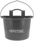 Muoviämpäri kahvalla ja koukuilla 14L harmaa Hippotonic - Hevosen ruokinta-astiat ja ämpärit - 057282 - 1