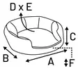 Reunapeti Zupo Octagon harmaa-valkoinen Flamingo - Koiran reunalliset pedit - 057712 - 6