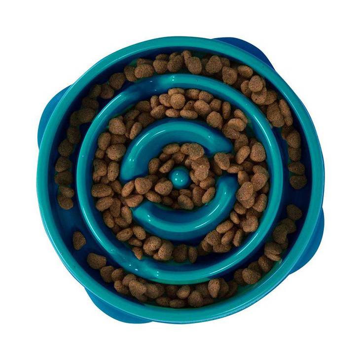 Ahmimisenestokuppi Slo Bowl muovia 20cm S turkoosi Outward Hound - Aktivoivat ja ahmimisenesto ruokakupit - 016132 - 1