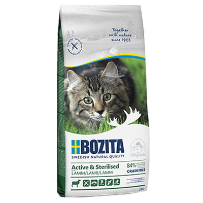 Bozita Active & Sterilized Grain free Lamb - Kissan kuivaruoat aikuisille kissoille - 015882 - 1