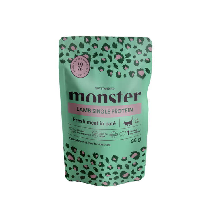 Lamb single protein 85g pss monster - Aikuisten kissojen säilykkeet - 026922 - 1