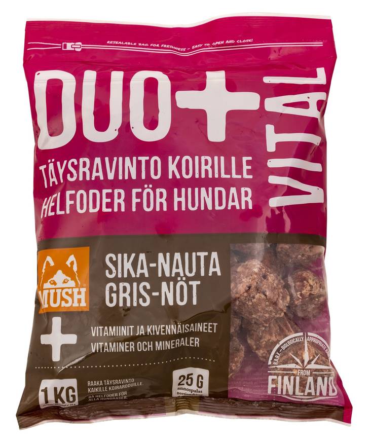 DUO+ VITAL 1kg pullat MUSH - Pakaste täys- ja täydennysravinnot - 011592 - 1