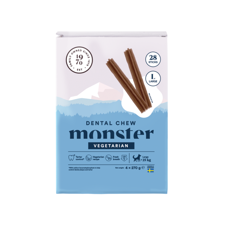 Dental Vegan L 28kpl 1080g monster - Koirien funktionaaliset makupalat - 032212 - 1