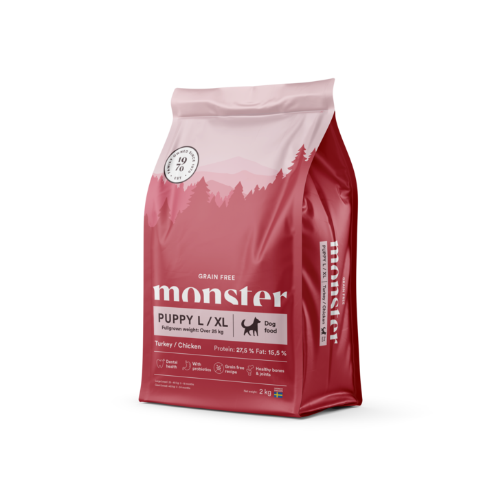 Grain Free monster Puppy L/XL Turkey/Chicken - Kuivaruoat pennuille ja kasvatukseen - 026812 - 1