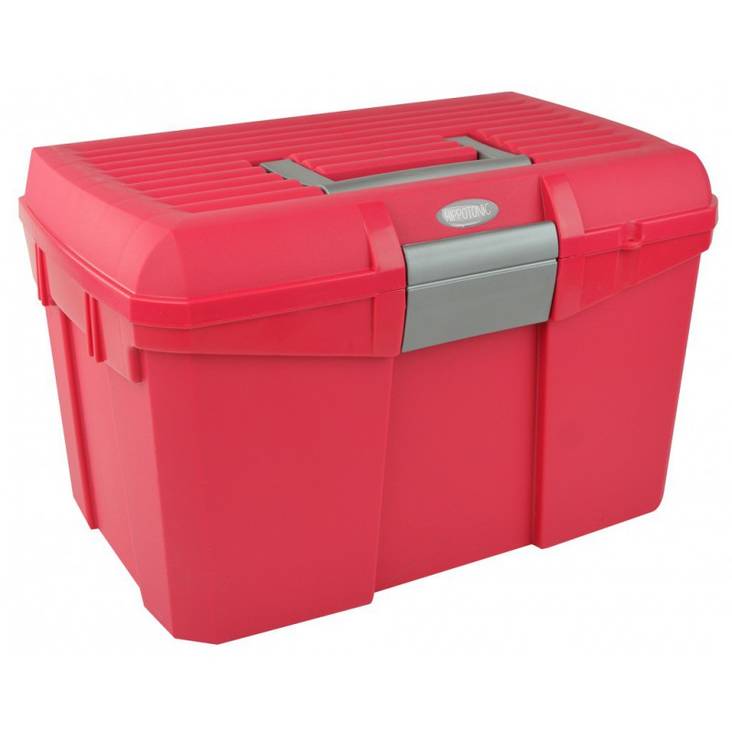 Harjalaatikko 40x27,5x24,5cm vadelma/harmaa Hippotonic - Hevosen hoitovälineiden säilytys - 019162 - 1