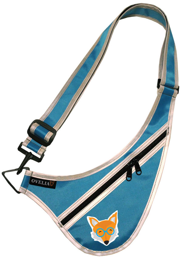 Heijastinolkavyö Turkoosi Välkky veikeä kettupainatus Ovelia PLUS - Eläinihmisen heijastimet ja turvavalot - 022142 - 1