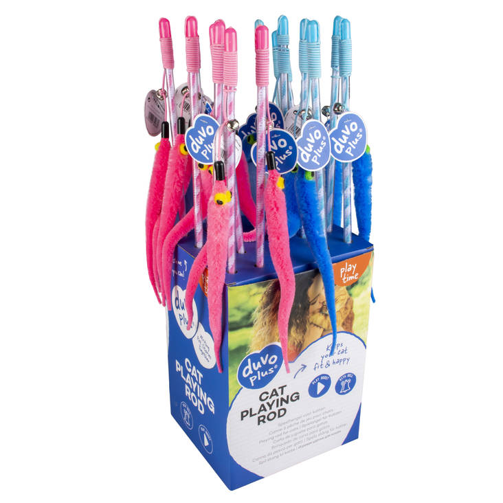 Huiska plyyshikäärme+kello 45cm värimix Duvo+ - Kissan huiskat ja onkilelut - 029322 - 1