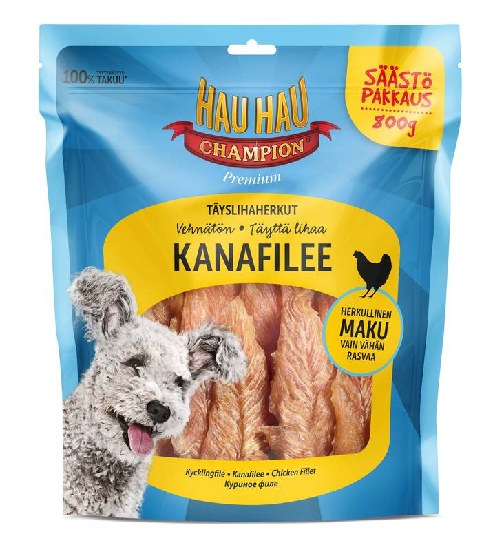 Kanafilee täyslihaherkku 800g Hau Hau Champion - Koiran herkut ja makupalat - 030142 - 1