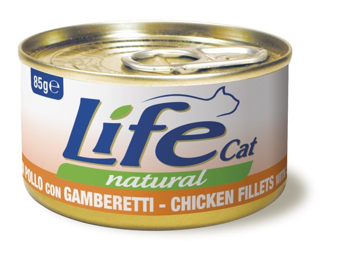 Kananrintafile Katkarapu 85g LifeCat - Aikuisten kissojen säilykkeet - 013362 - 1