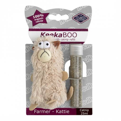 KeekaBOO Farmer Kattie lelu kissanminttutäytöllä 10cm D&D EBI - Kissan pehmolelut - 018822 - 1