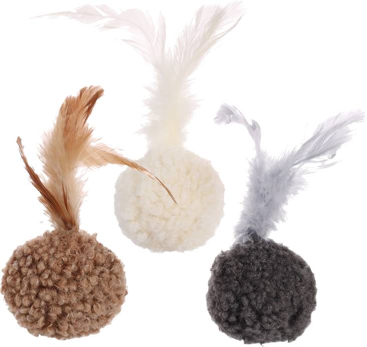 Kikkurakarvapallo 4,5cm mix Flamingo - Kissan pallot - 035192 - 1