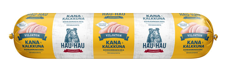 Koiranmakkara viljaton Kana Kalkkuna 350g Hau Hau Champion - Koiran säilykkeet aikuisille koirille - 029822 - 1