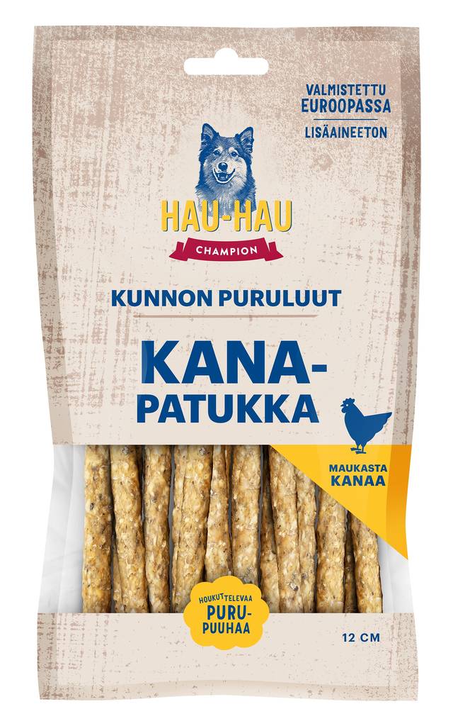 Kunnon puruluut Kanapatukka 12cm 100g Hau Hau Champion - Koirien puruluut - 036472 - 1