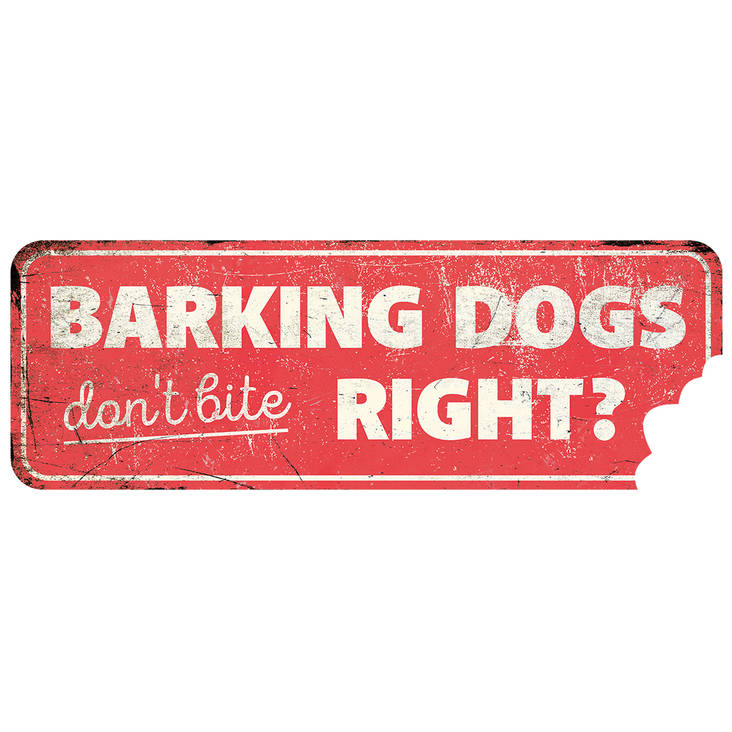 Kyltti Barking Dogs metallia 40x13cm D&D - Varoitus- ja huomiokyltit - 028362 - 1