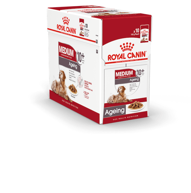 MEDIUM Ageing 10+ Gravy 10x140g kastike Royal Canin - Koiran säilykkeet ikääntyville koirille - 011842 - 2