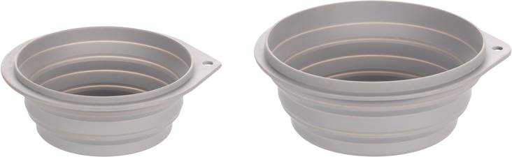 Matkakuppi kokoontaittuva harmaa Flamingo - Koiran muovi- ja melamiinikupit - 035682 - 1