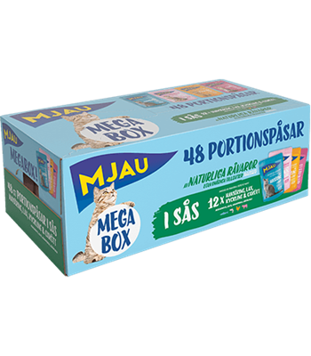 MegaBox 48x85g pss kastikelajitelma MJAU - Aikuisten kissojen säilykkeet - 024352 - 1