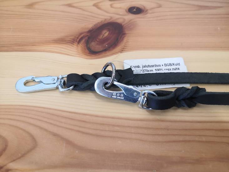 Monitoimitalutin rasvanahkaa BGB-lukolla 8mm/270cm musta Onega - Koiran nahkataluttimet - 033782 - 1
