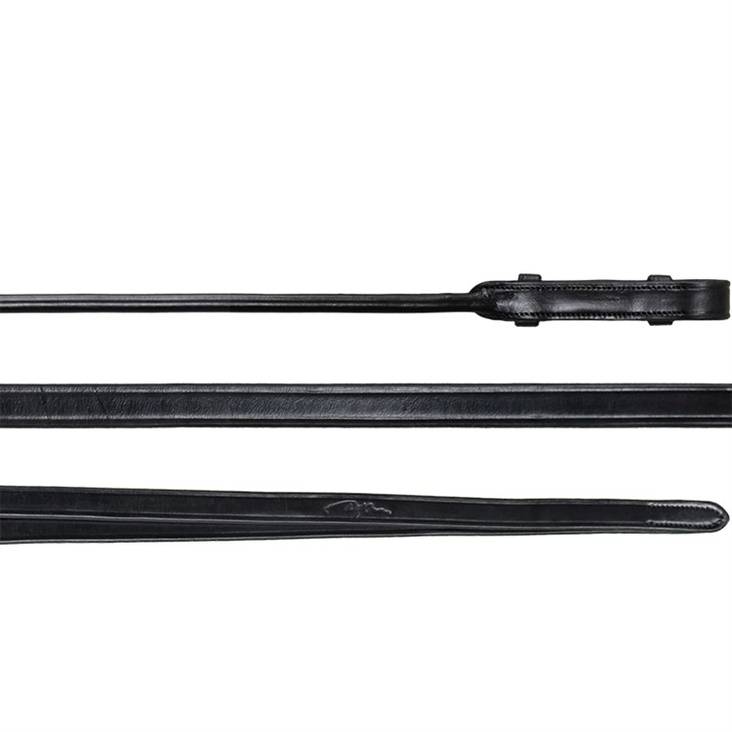 Nahkaohjat 13mm NR pyöristetty sileä Full mustat Dressage Collection Dyón - Ratsuhevosen ohjat ja apuohjat - 029372 - 1