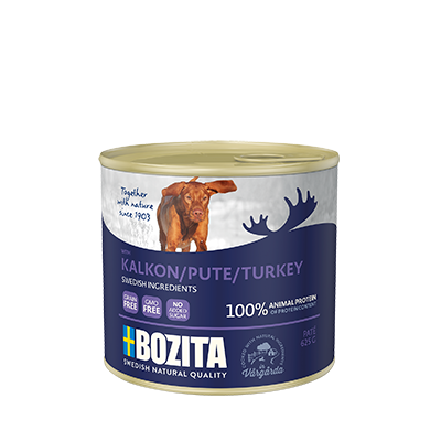 Paté sis. Kalkkunaa 625g Bozita - Koiran säilykkeet aikuisille koirille - 007162 - 1