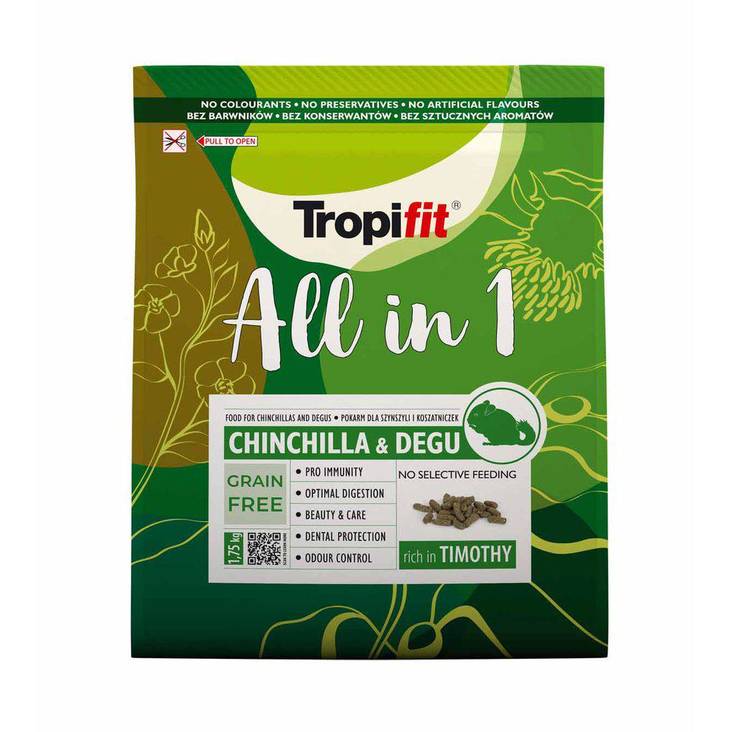 Pellettirehu chinchillalle ja degulle 1,75kg Tropifit - Chinchillan ja Degun ruoka - 037642 - 1