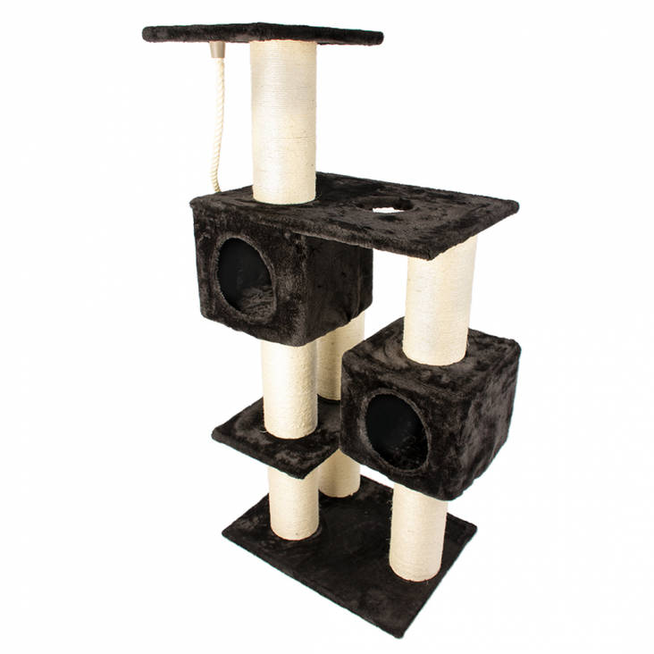 Raapimapuu Barbara mus/bei 60x45x136cm - Kissan keskikokoiset raapimapuut - 022392 - 1