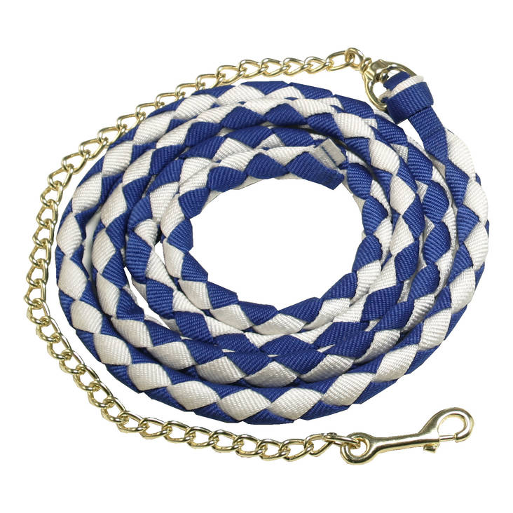 Riimunnaru salmiakki 2m + 60cm ketju sini-valkoinen Equitare - Hevosen nylonriimunarut - 022112 - 1