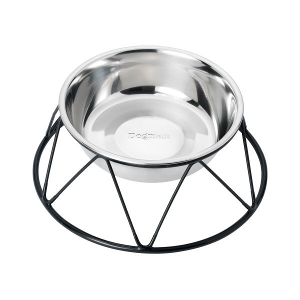 Ruokakuppi Menja metallia musta Dogman - Koiran metallikupit ja telineet - 038422 - 1