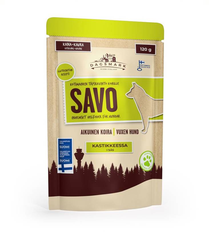 SAVO kana-kaura 120g pss kastike Dagsmark - Koiran säilykkeet aikuisille koirille - 030652 - 1