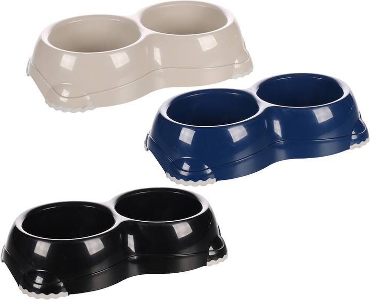 Tuplakuppi muovia Leno 2x330ml värimix Flamingo - Koiran muovi- ja melamiinikupit - 035542 - 1