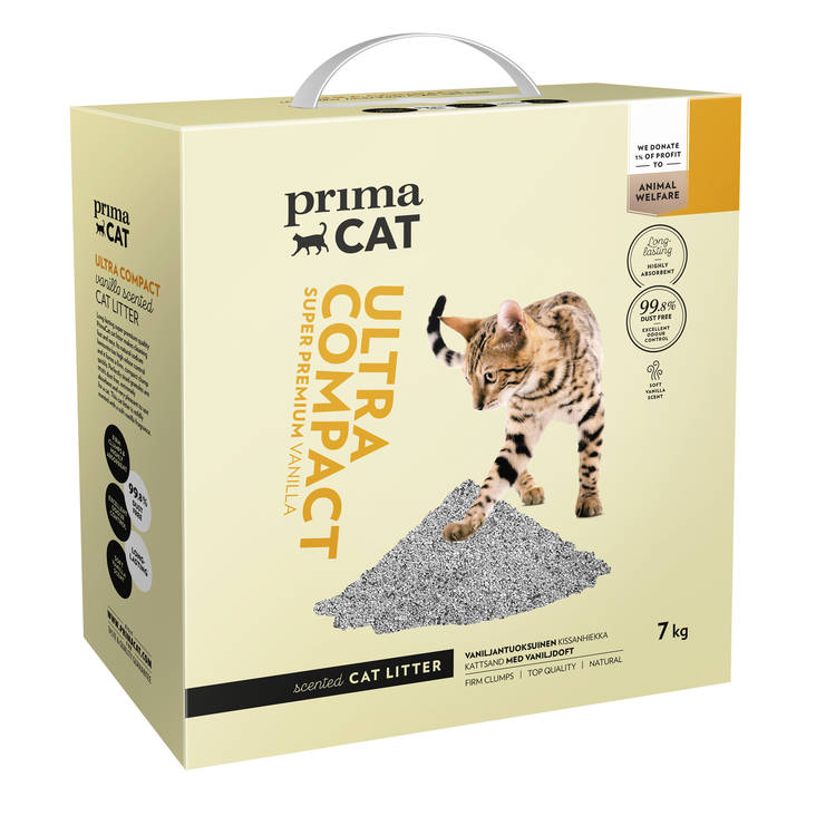 Ultra Compact Vanilla kissanhiekka 7kg PrimaCat - Kissanhiekat ja hiekan hajusteet - 029912 - 1