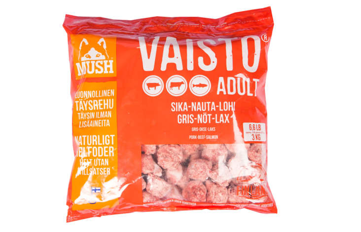 Vaisto PUNAINEN 3kg pullat MUSH - Pakaste täys- ja täydennysravinnot - 008462 - 1
