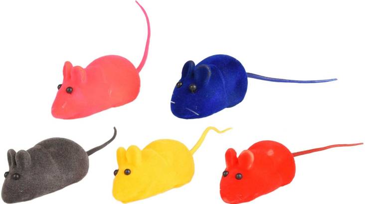 Vinkuhiiri Bernard 5cm värimix Flamingo - Kissan hiiret, linnut, perhoset ym. - 035182 - 1