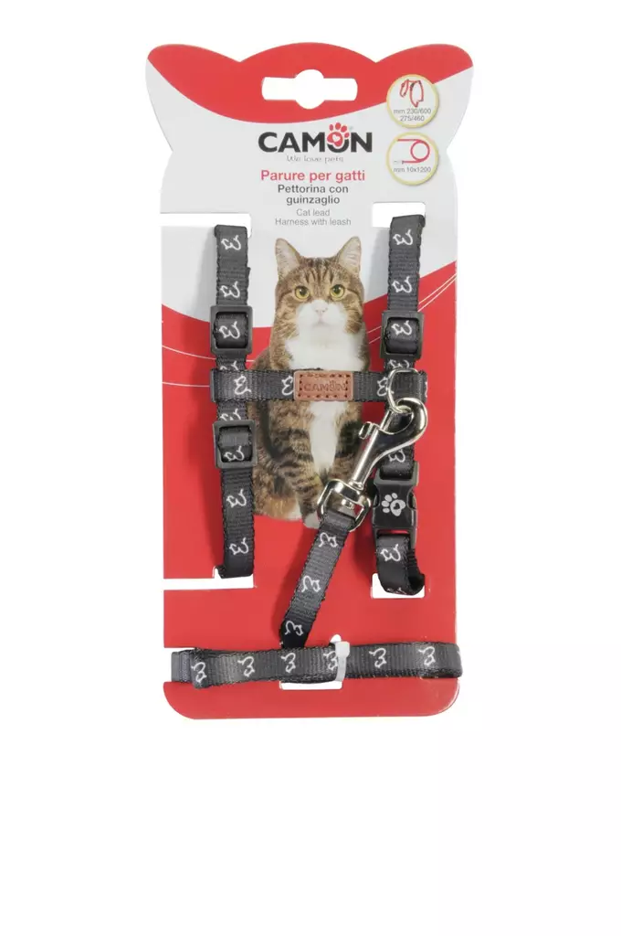 Kissan valjassetti Black kuvioinnilla Camon - Kissan valjaat - 053242 - 1